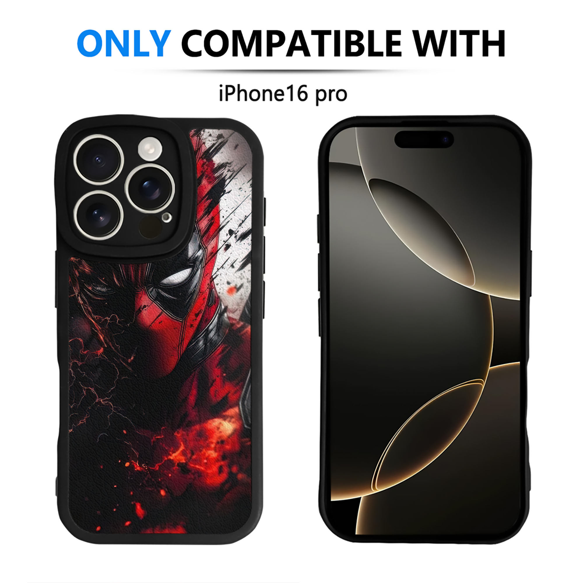 （画像用） Deadpool デッドプール 【iPhone 16シリーズ対応】シリコンスマホケース（レザー調） 材質：シリコン